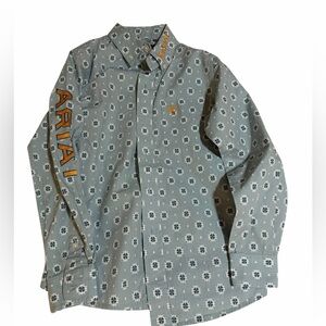 Ariat Teal Floral Kids Button Down Shirt